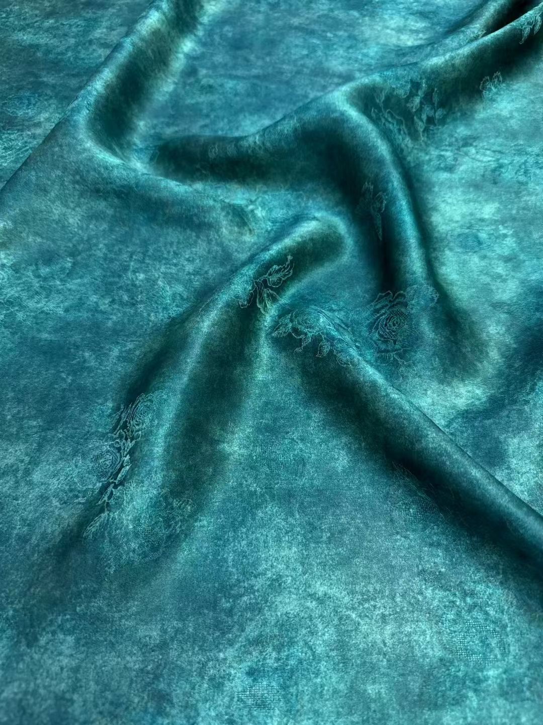 全真丝花罗红云纱炒色26姆米，1.14花罗