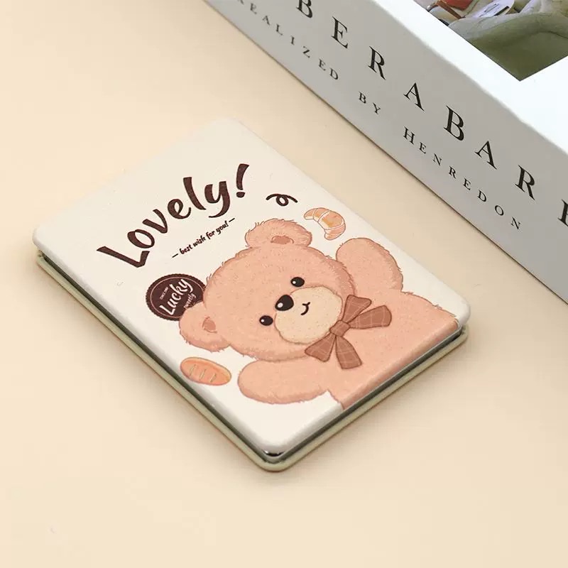 日系镜子化妆镜随身便携折叠 一面放大迷你小镜子可爱补妆女学生细节图