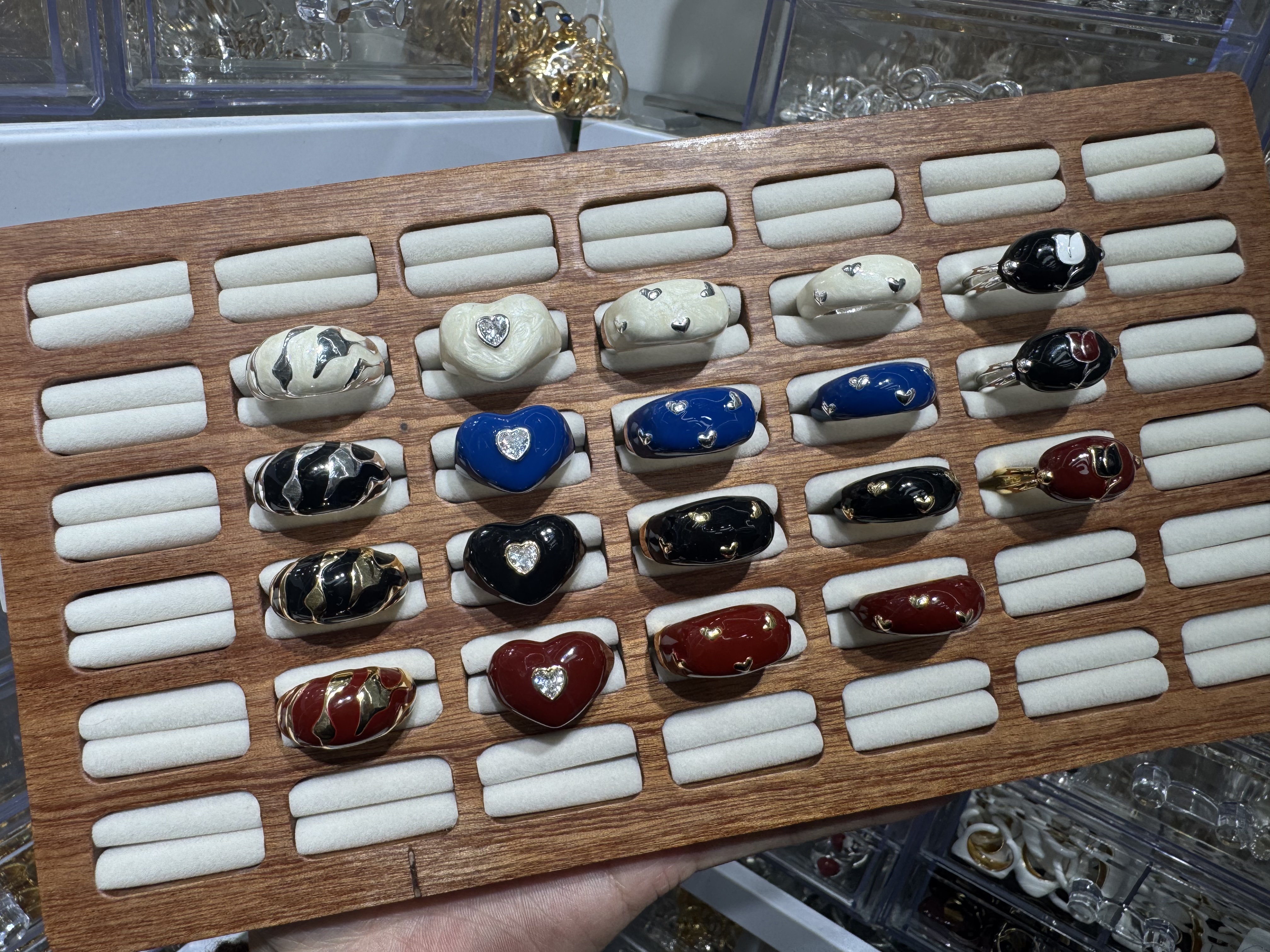 珐琅工艺时尚ins风饰品戒指