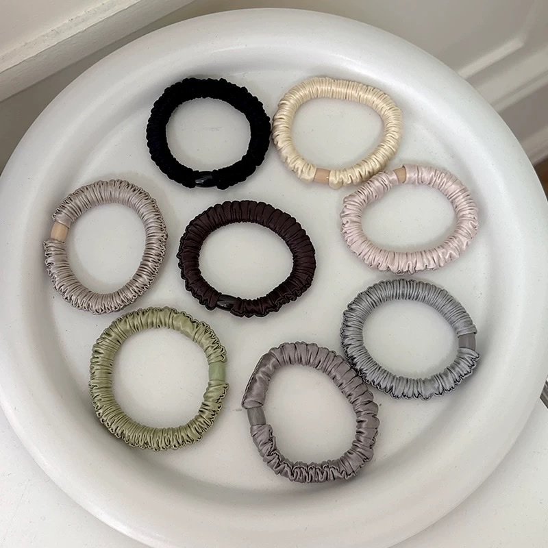 真丝皮筋女扎头发发圈头绳2025新款高弹力耐用头饰不伤发韩系发绳发绳头饰女士拼接韩版