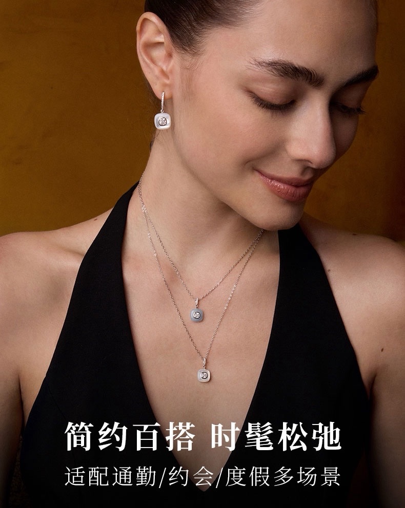 天然石不锈钢珍珠水钻瓜链项链女时尚简约百搭首饰品礼物赠品详情图8