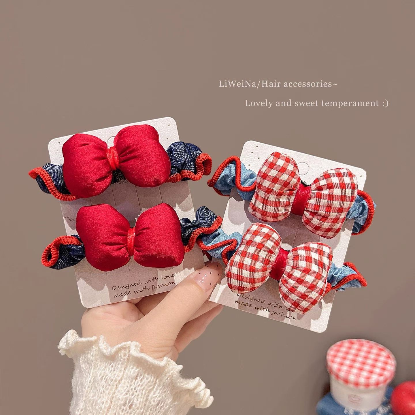 发绳扎头绳头绳女士拼接韩版头饰女士拼接韩版牛仔发绳发圈