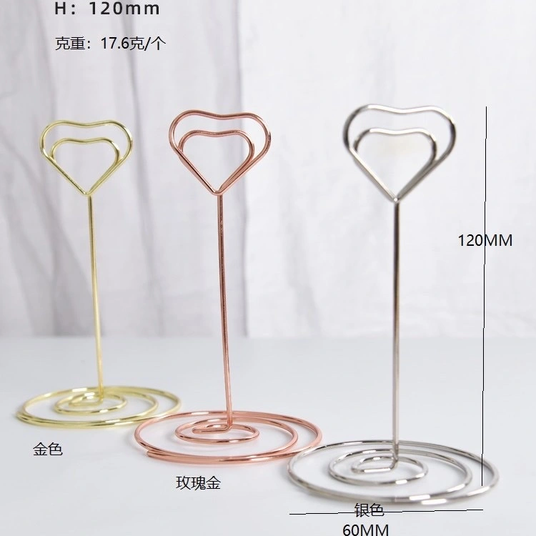 In-stock metal note holders, creative business card holders, desktop message holders, Amazon's best-selling wedding table number holders and seat holders detail image 11
