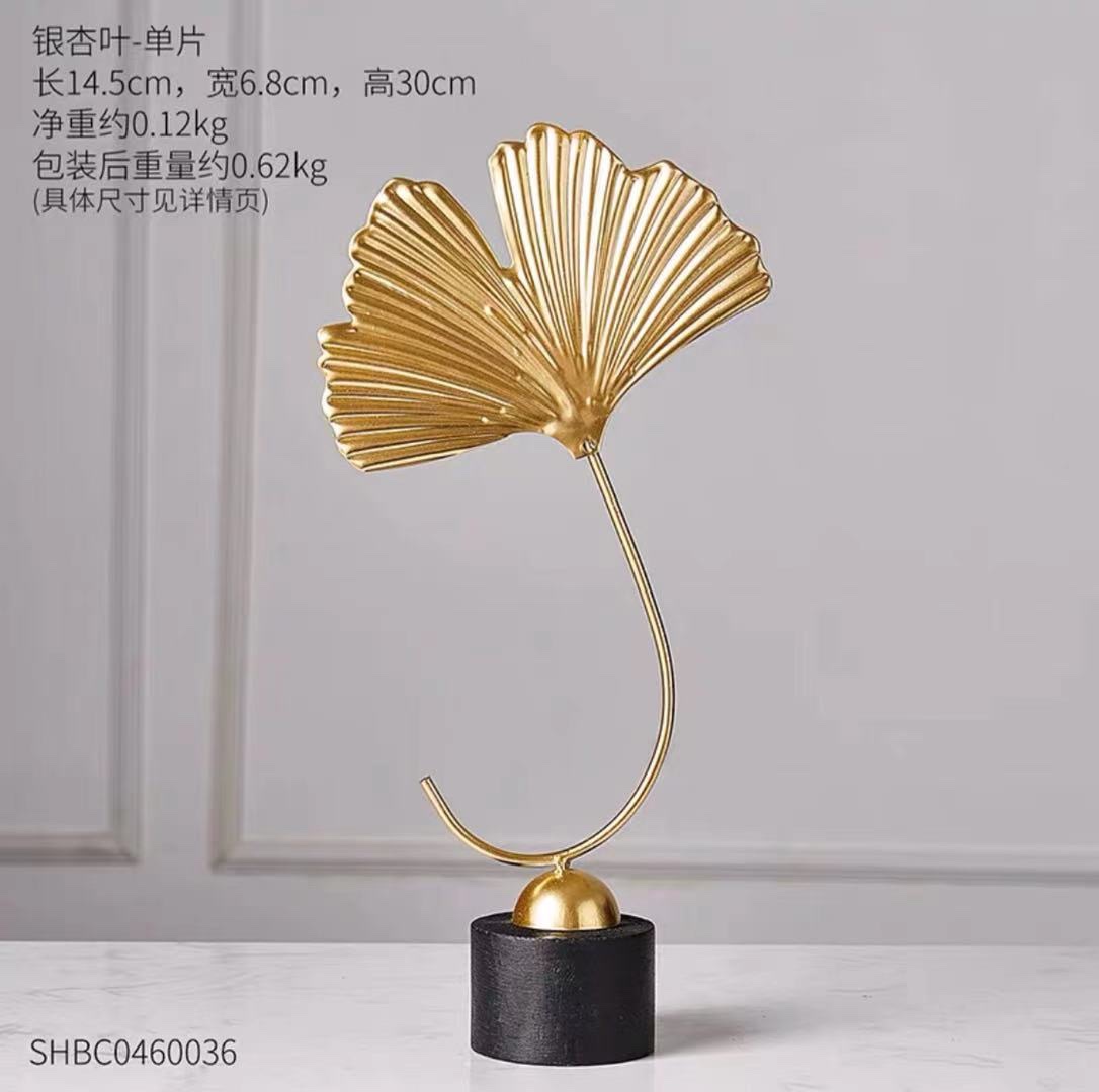 欧式轻奢工艺摆件创意家居客厅酒柜装饰品现代简约餐厅电视柜摆设银杏叶详情图5