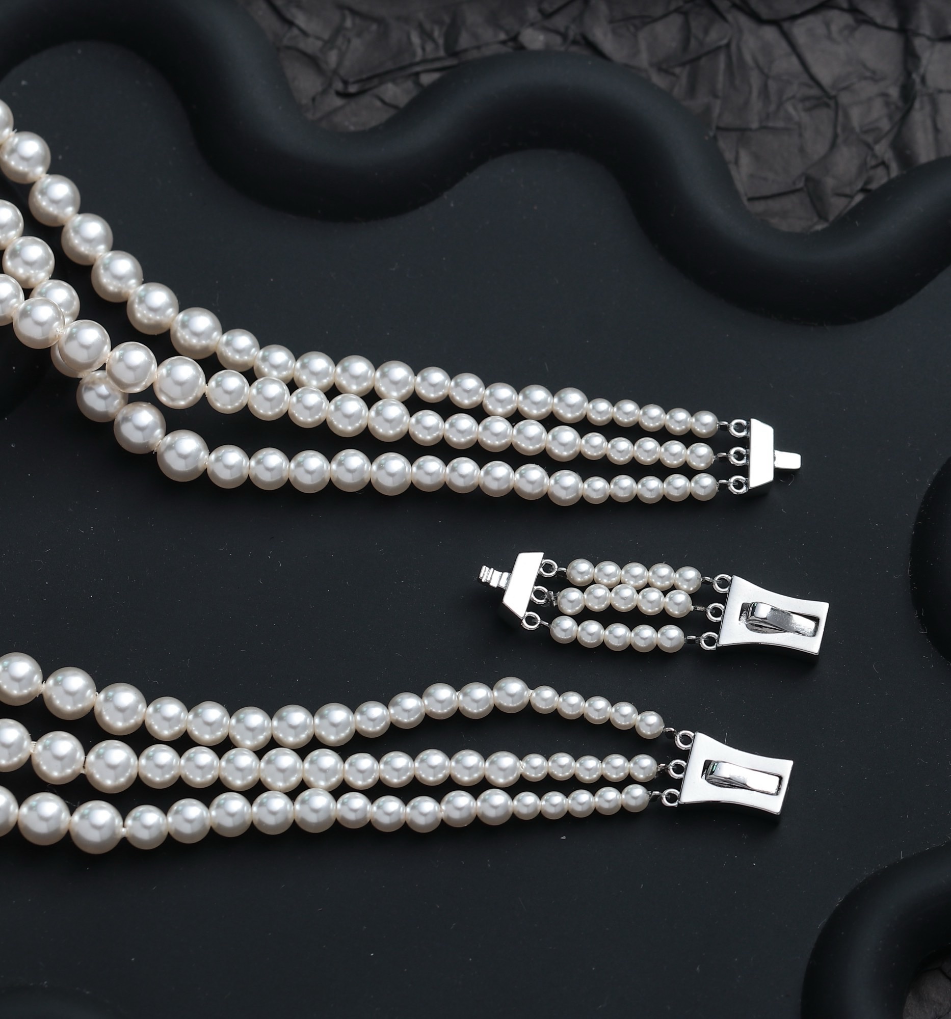 不锈钢珍珠水钻瓜链项链时尚简约女款首饰配饰百搭潮流详情图3