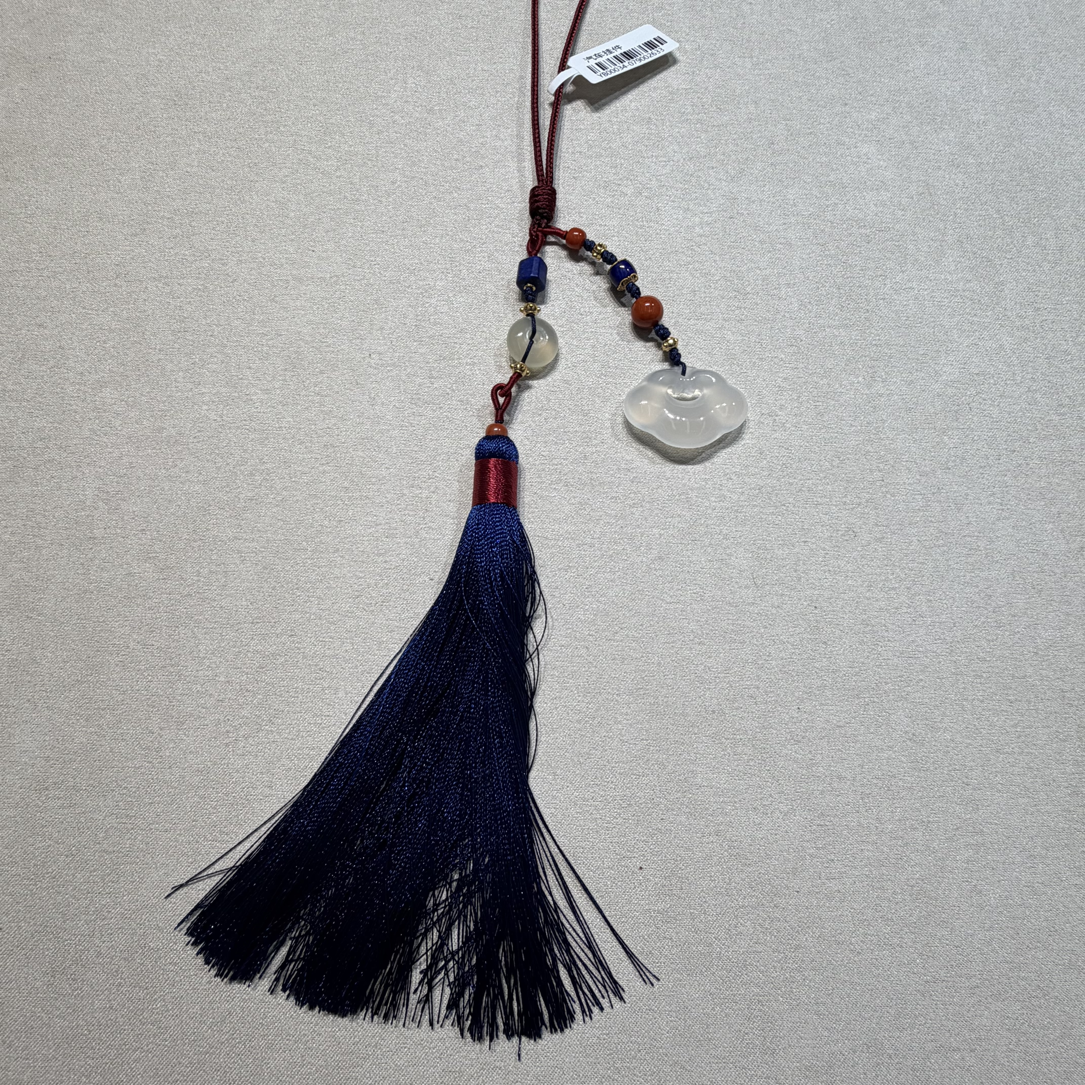 【一妃聚宝】天然玉髓玛瑙祥云平安锁吊坠汽车挂件冰透平安扣挂件白底实物图