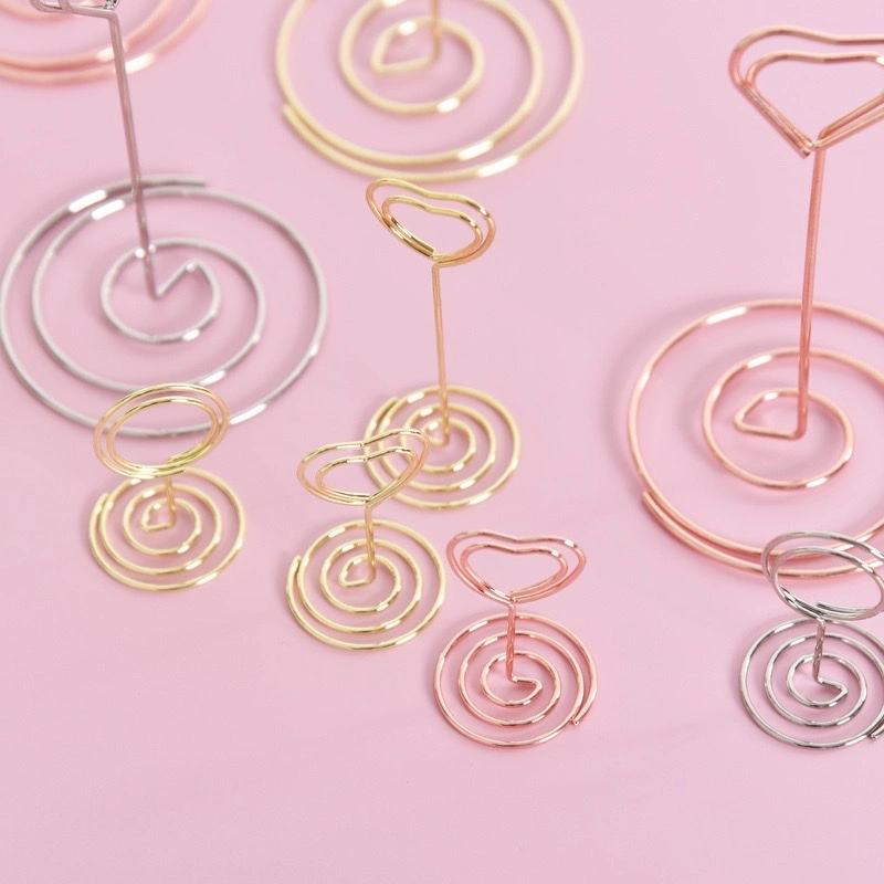 In-stock metal note holders, creative business card holders, desktop message holders, Amazon's best-selling wedding table number holders and seat holders detail image 6