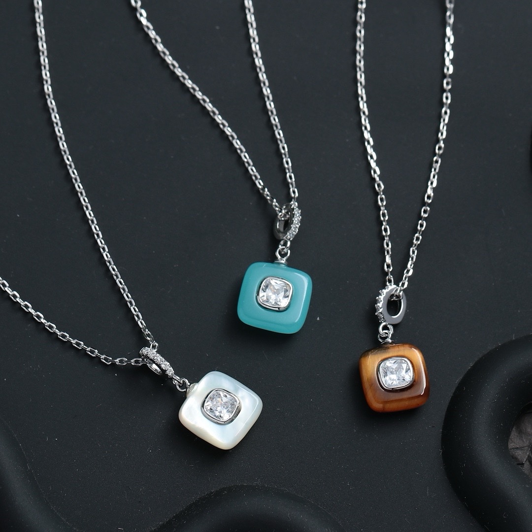 天然石不锈钢珍珠水钻瓜链项链女时尚简约百搭首饰品礼物赠品详情图3