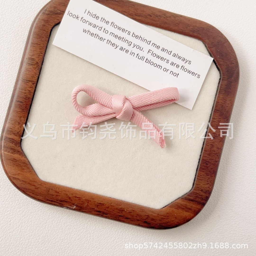 新款韩系彩色格纹蝴蝶结发夹布艺马尾发圈宝宝甜美装饰饰品配件详情图2