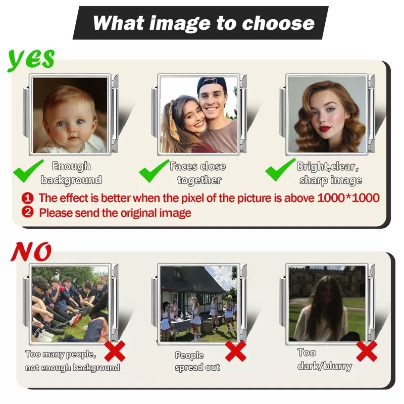 Module Charm Bracelet, stainless steel DIY Photo, Custom custom, handcrafted Diy personalized module accessory, accessory, fashionable jewelry, private custom bracelet, stainless steel, non-fading, Amazon Hot Seller, cross-border stock