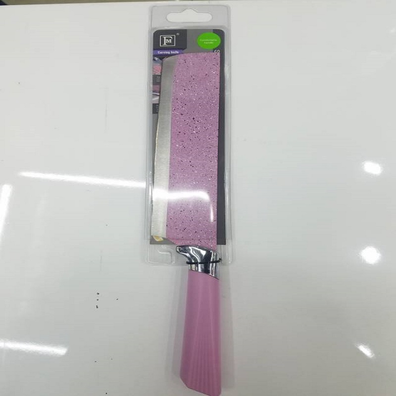 新8寸粉色喷漆厨师刀吊卡包装