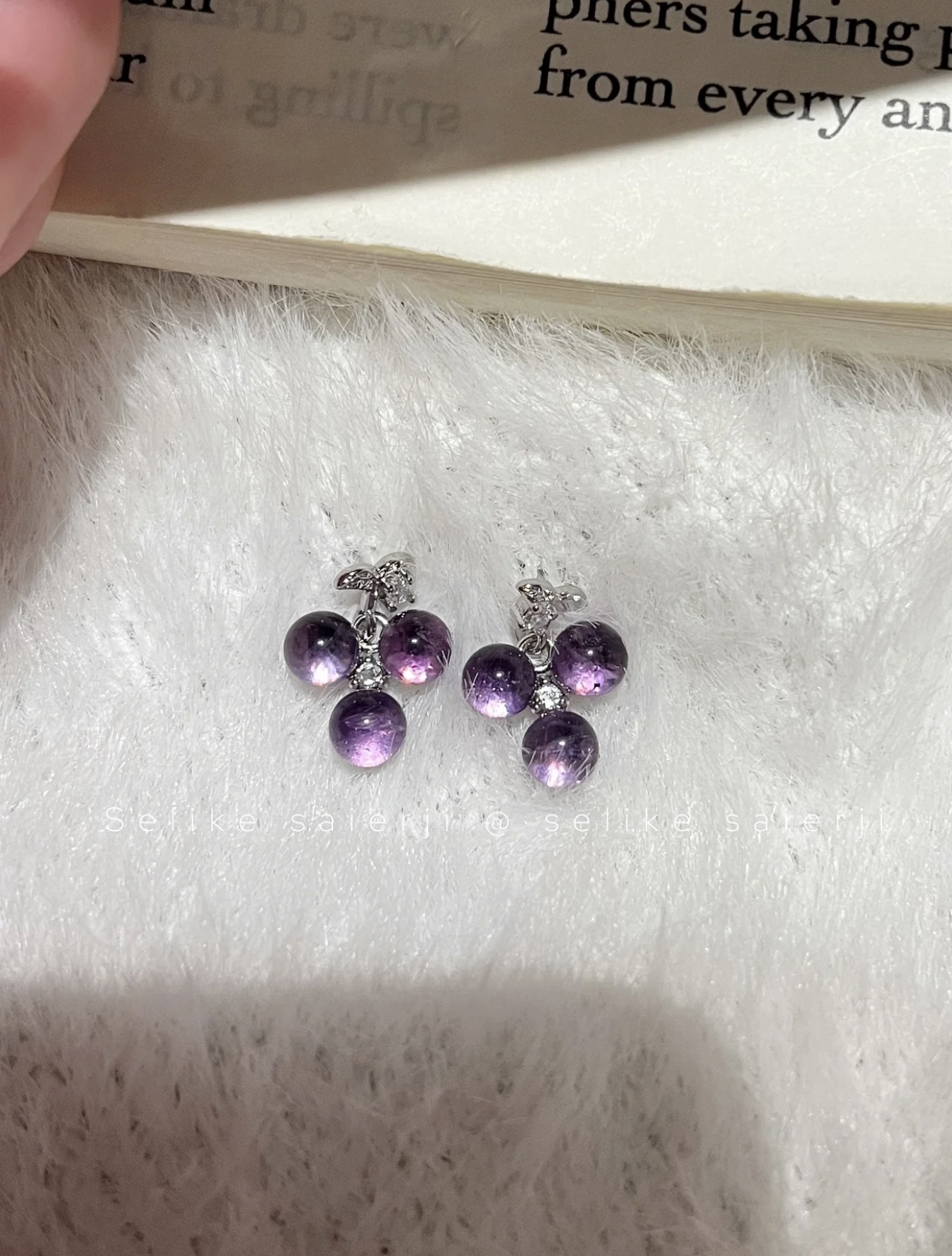 【 Juicy Grapes 】 Niche Design · Natural Amethyst · Fashionable Ear studs - High-end and Versatile earrings Application Scenario