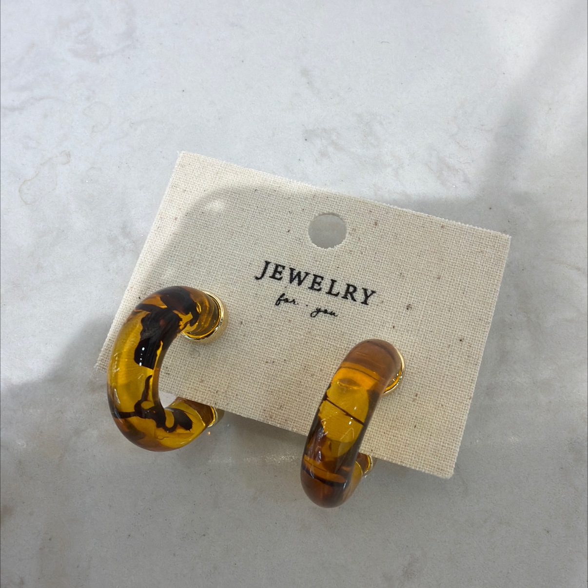 时尚树脂晕染耳环耳饰简约耳坠女气质百搭个性耳环饰品潮流款LL081细节图