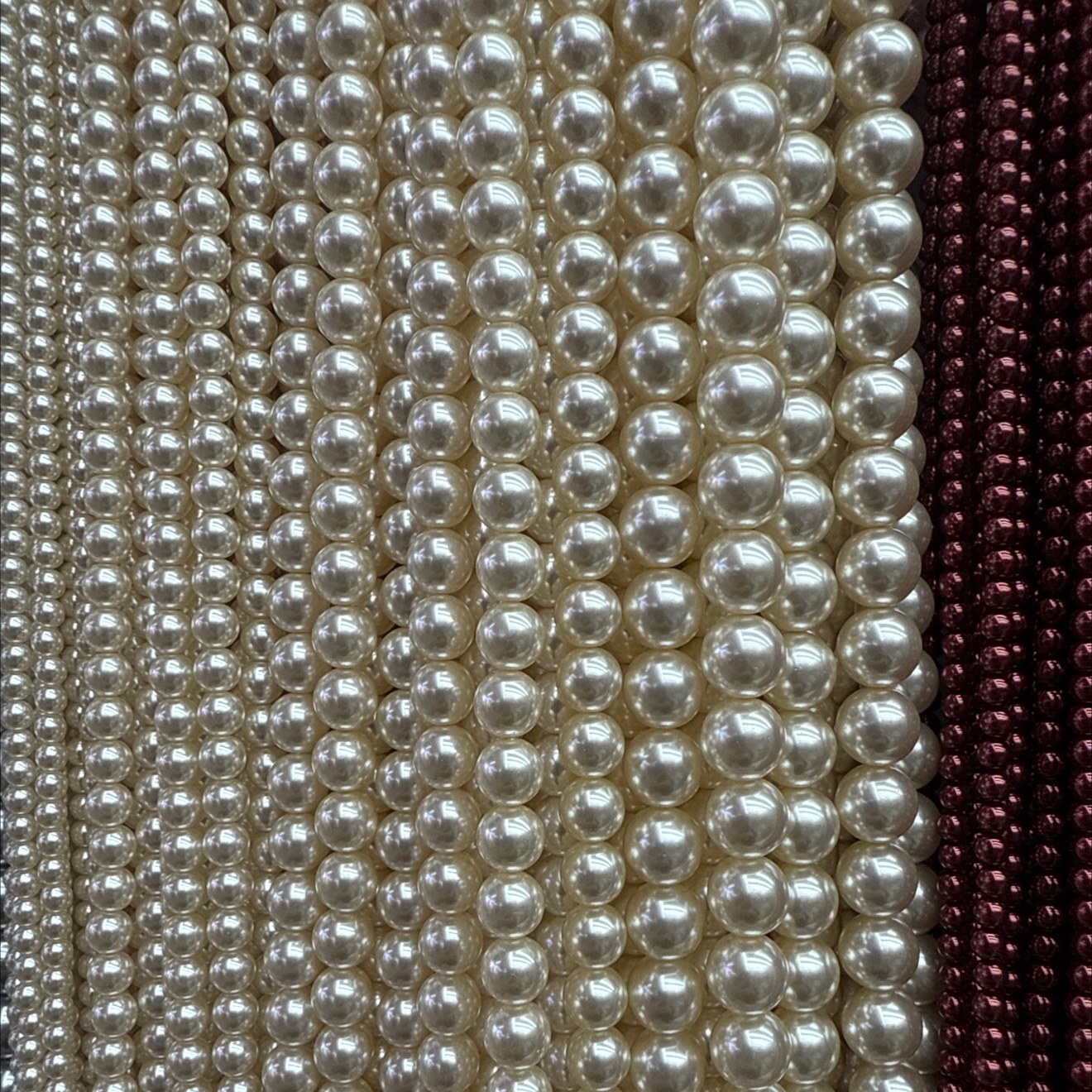 施家珍珠，高品无暇，玻璃材料，高档珠宝的必备材料尺寸：4mm-10mm现货50个色