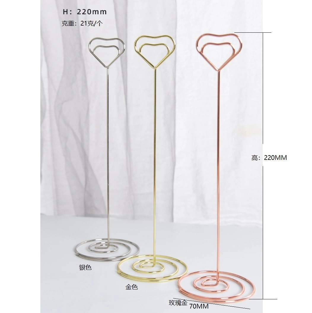 In-stock metal note holders, creative business card holders, desktop message holders, Amazon's best-selling wedding table number holders and seat holders detail image 14