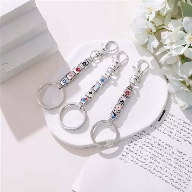 Italian modular keychain bracelet, retro creative, personalized and fashionable DIY, Italian modular finished keychain, Italian modular keychain bracelet, retro creative, personalized and fashionable DIY, Italian modular finished product detail image 4
