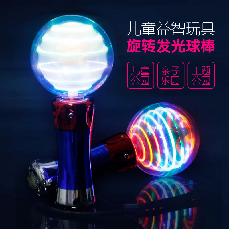 LED美国国旗色电镀闪光旋转圆球 发光手持闪光棒