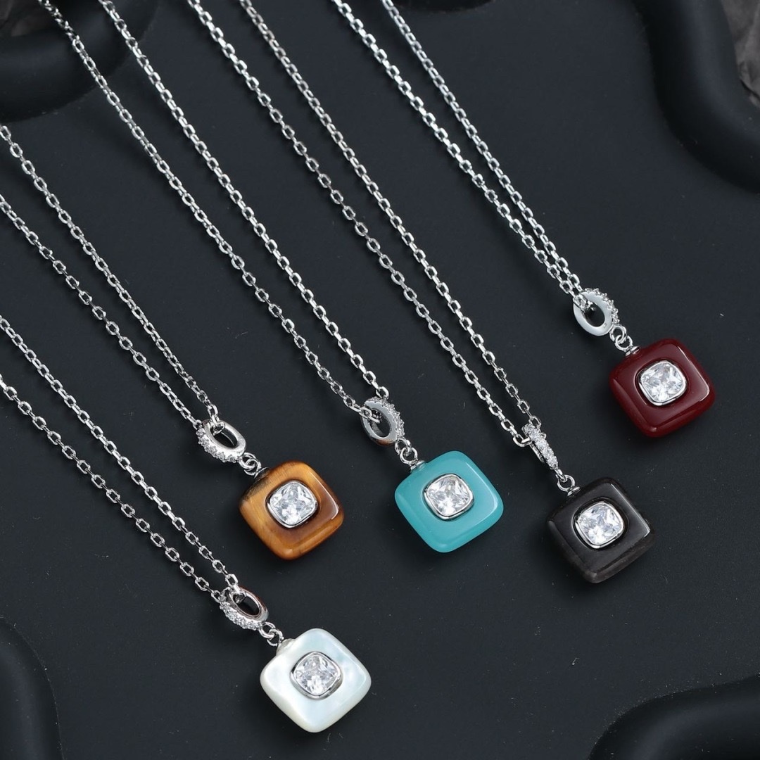 天然石不锈钢珍珠水钻瓜链项链女时尚简约百搭首饰品礼物赠品