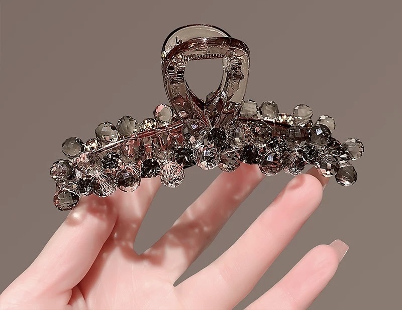 头发抓夹女2025新款高端后脑勺大号盘发鲨鱼夹子水晶发夹头饰发卡发饰发夹