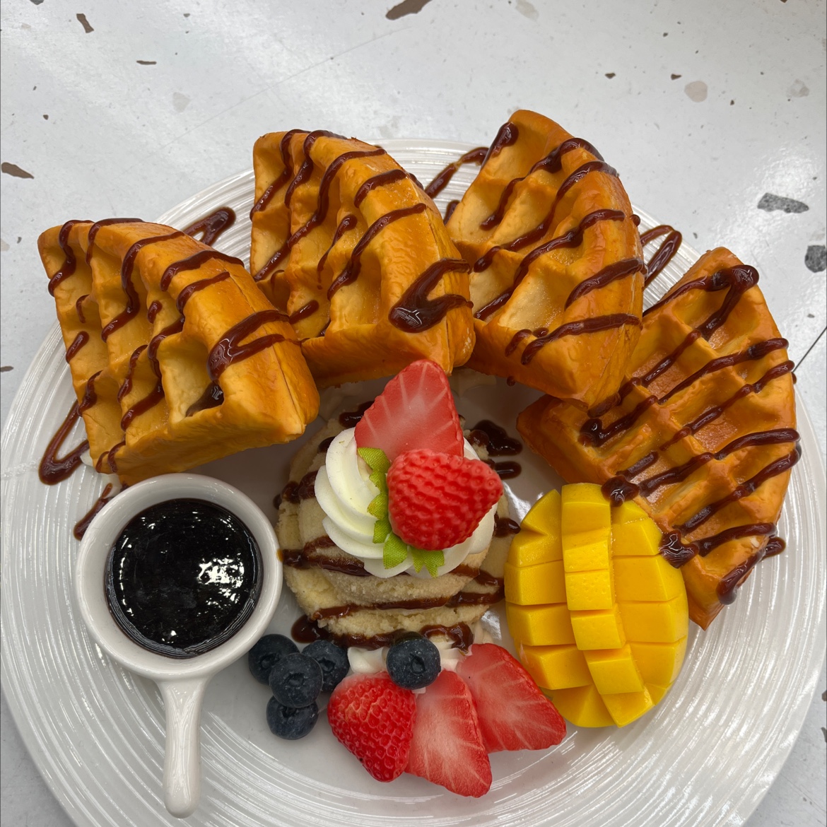 华夫仿真创意潮流 模型  仿真餐盘摆件家居创意潮流模型产品图