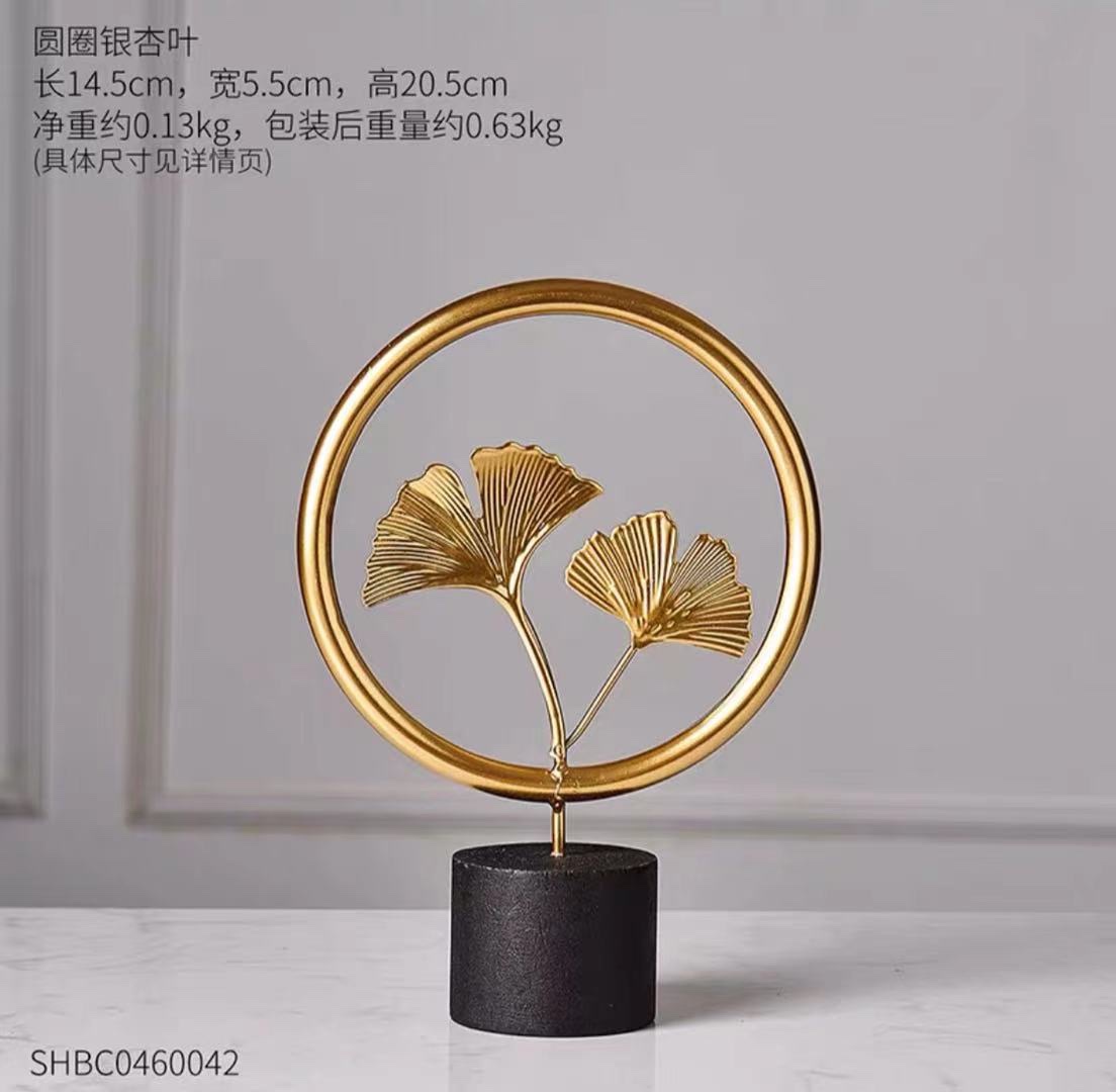 欧式轻奢工艺摆件创意家居客厅酒柜装饰品现代简约餐厅电视柜摆设银杏叶详情图7