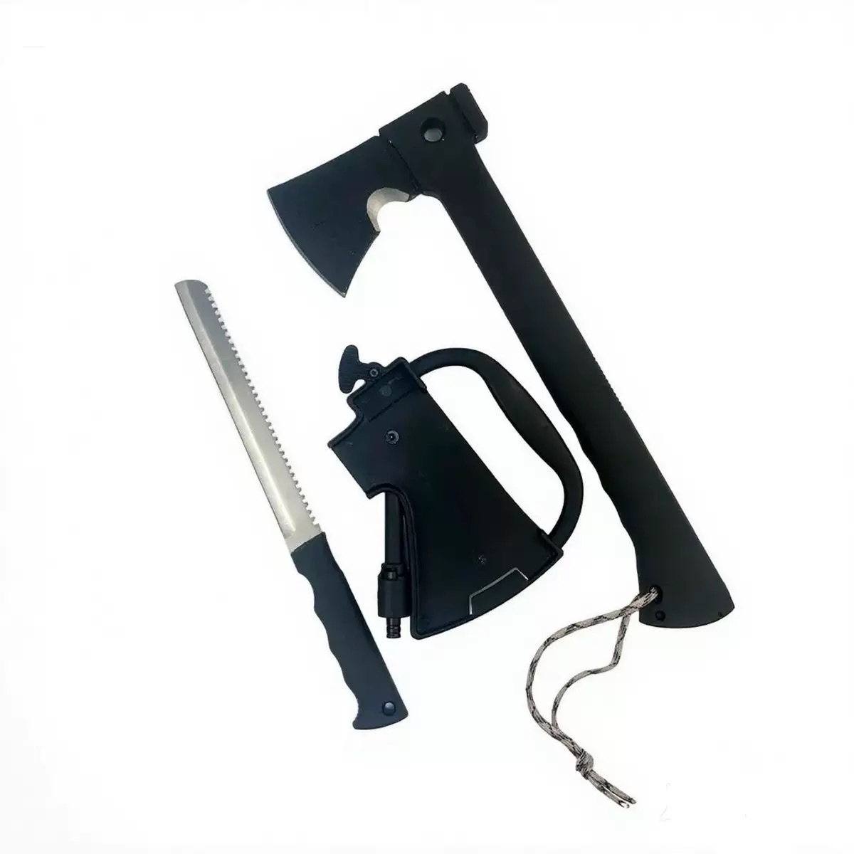 Outdoor multi-functional camping tactical axe, mountain-cutting, woodcutting, fire-fighting axe, vehicle-mounted camping, woodworking multi-purpose waist axe
