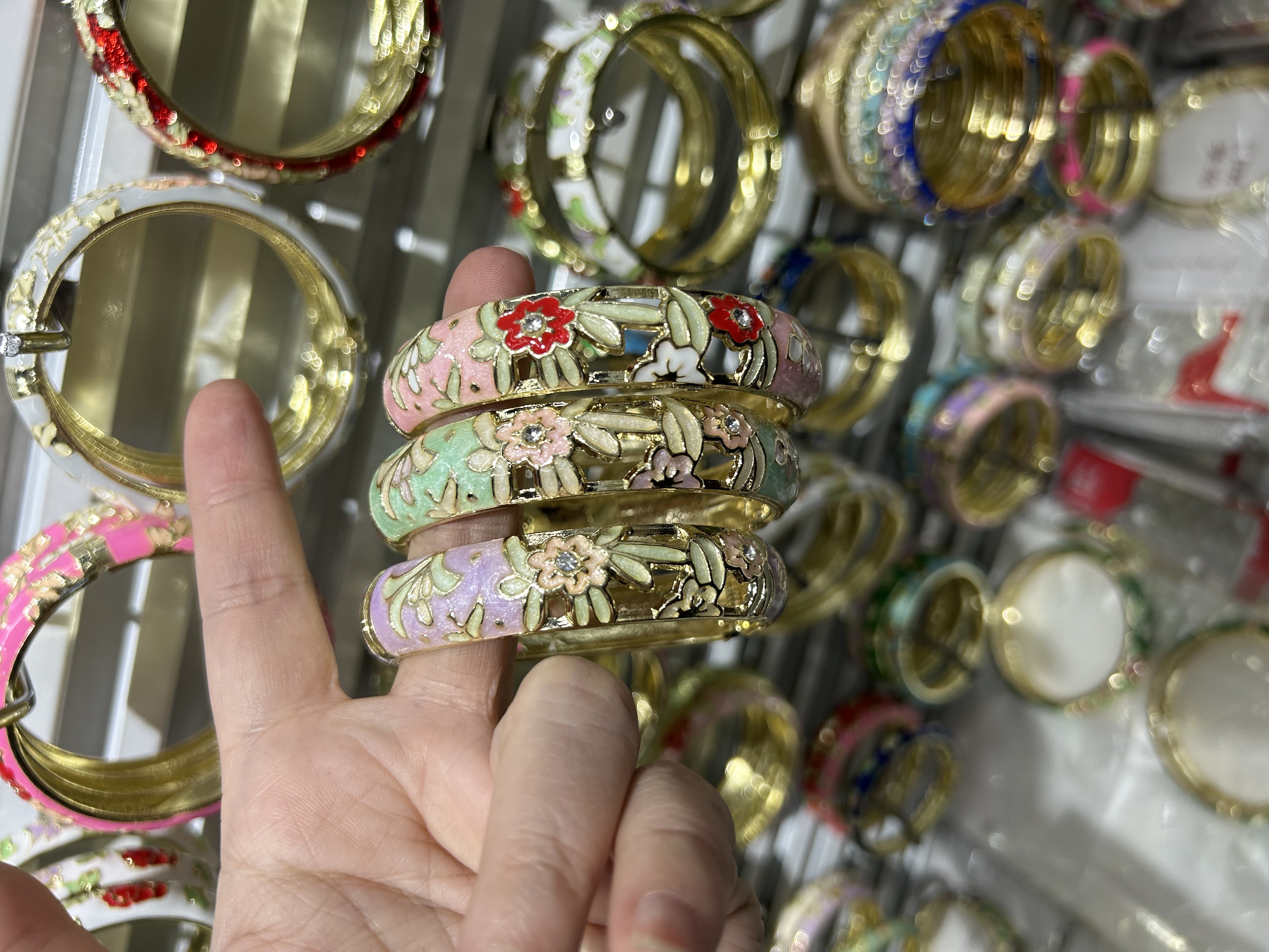 合金电镀时尚饰品手环潮流个性款18色可选图