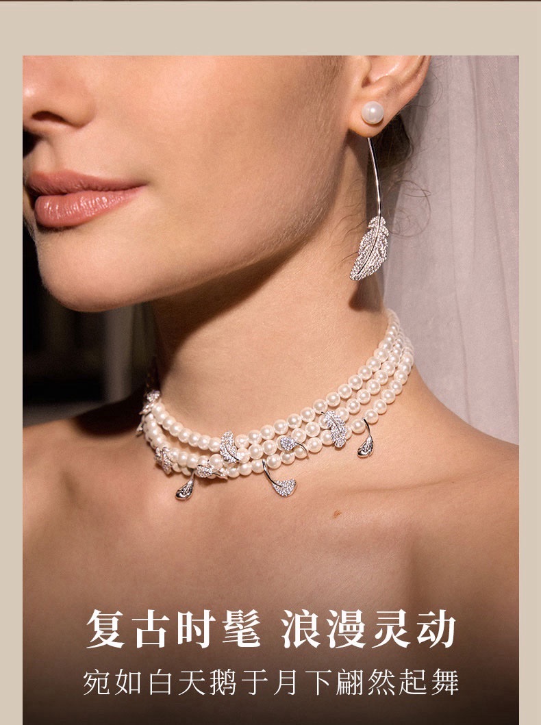 不锈钢珍珠水钻瓜链项链时尚简约女款首饰配饰百搭潮流详情图6