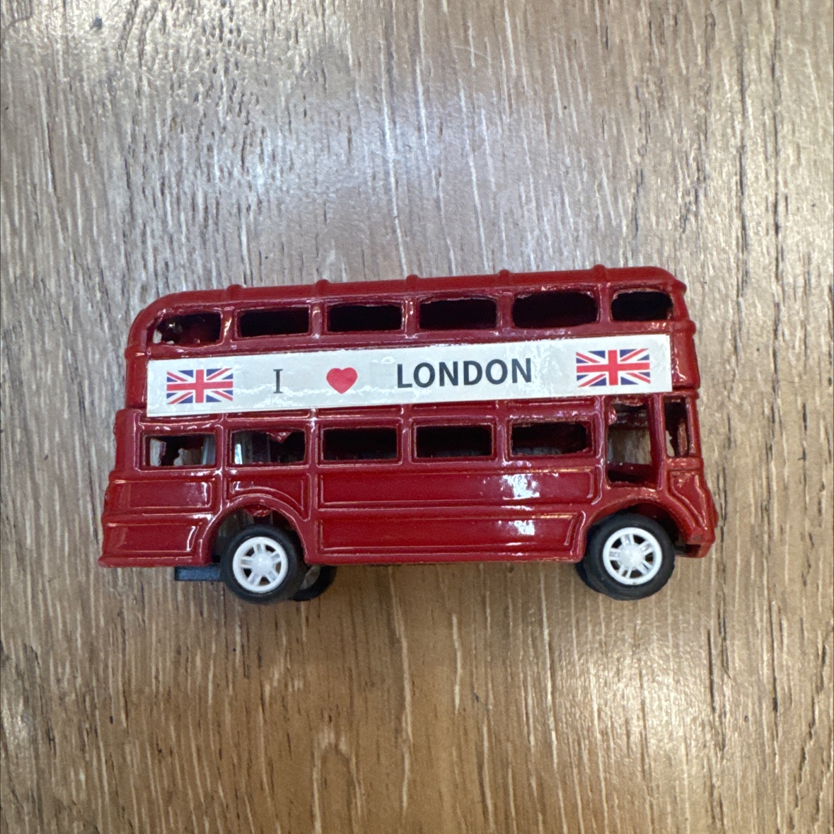 红色巴士儿童玩具工艺品摆件礼品摆件迷你双层巴士送学生产品图