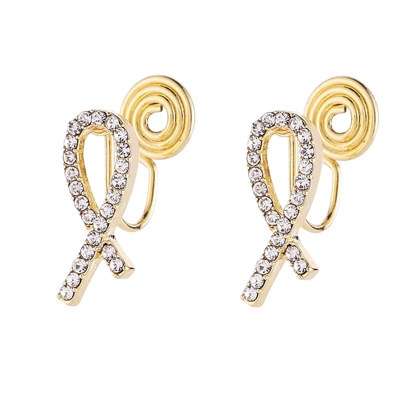 High-End Light Luxury Stud Earrings, Cross-Geometric Full-Diamond Earrings, French-Style Fashionable Earrings, Mosquito-Repellent Incense Plate Ear Clips, No Ear Holes Application Scenario