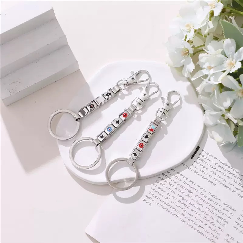 Italian modular keychain bracelet, retro creative, personalized and fashionable DIY, Italian modular finished keychain, Italian modular keychain bracelet, retro creative, personalized and fashionable DIY, Italian modular finished product detail image 5