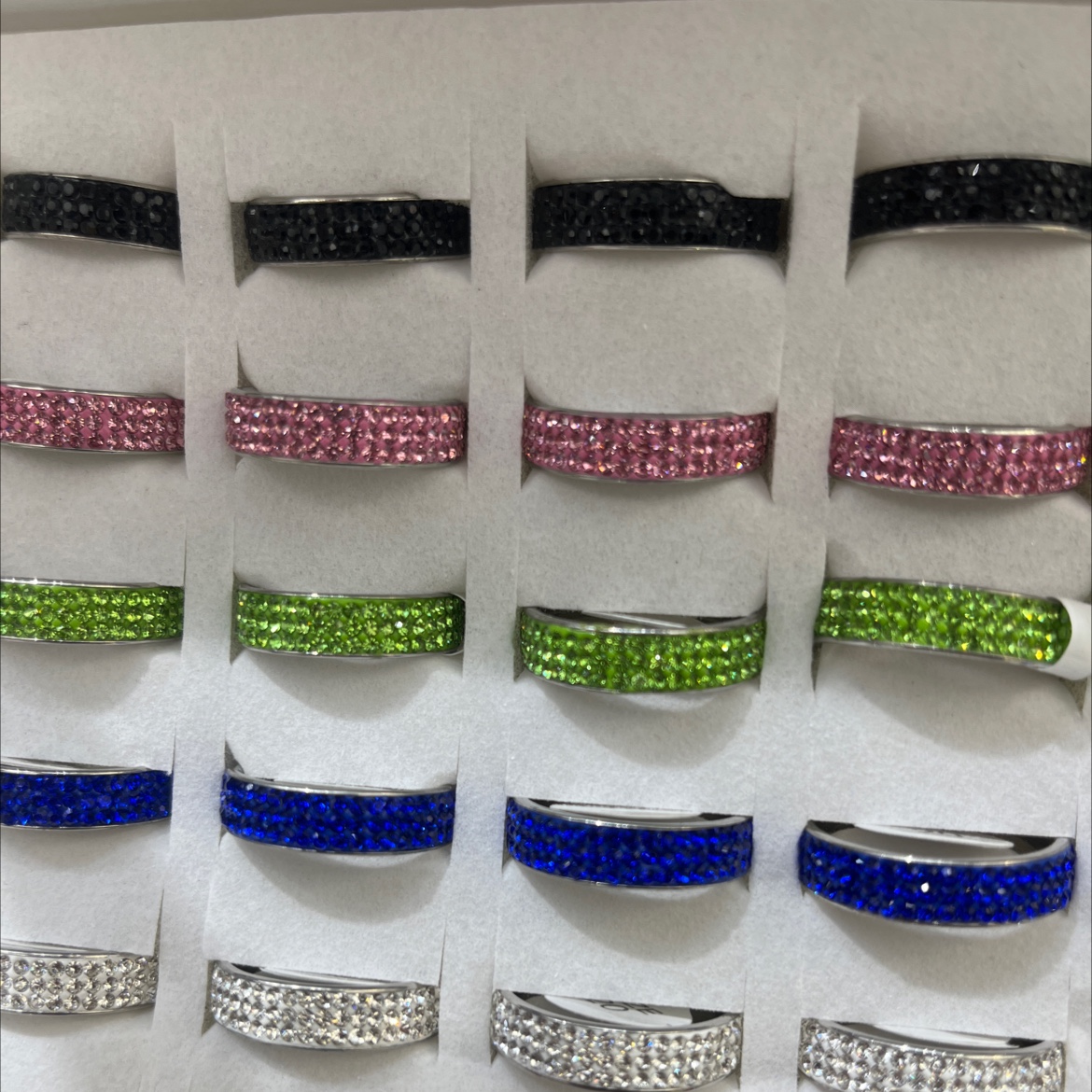 粘钻不锈钢女士戒指饰品