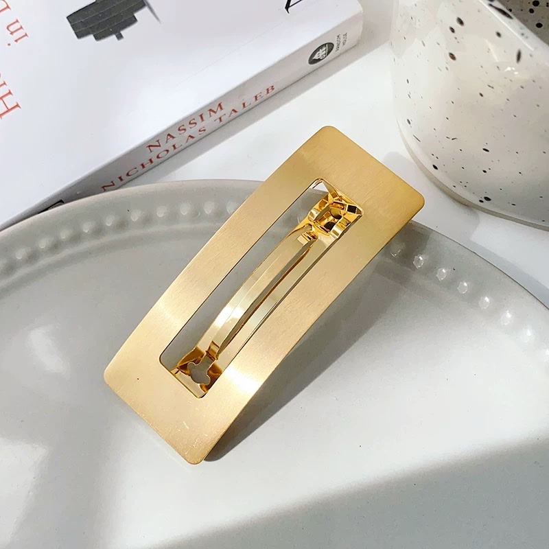 "Love Like Jasmine Jewelry Metal Hair clip, Internet celebrity 2025 New style, back head clip hair half-tie spring clip headwear, hair clip straight clip for women. detail image 2