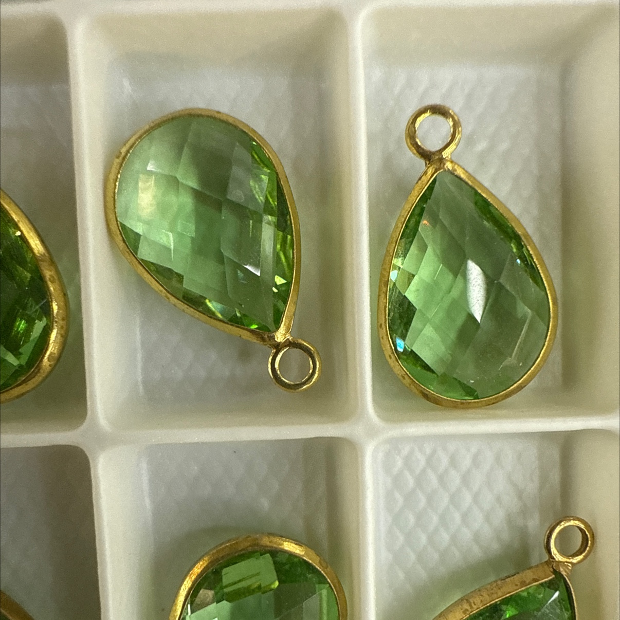 Single hanging water droplet AH10x14, copper, glass, pendant, connecting parts, rich in colors. Customizable. Necklaces and earrings are all available detail image 7