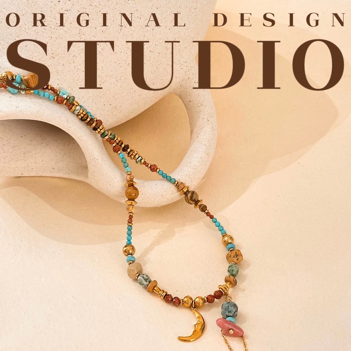 原创明天见天然石项链