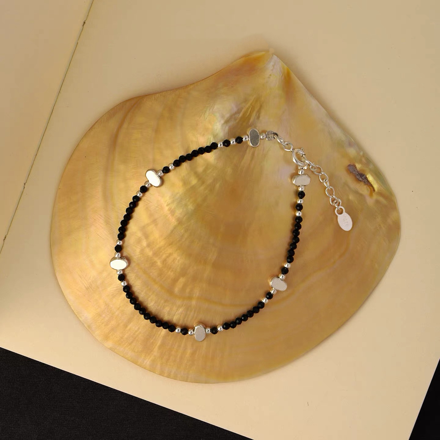 时尚不锈钢项链女简约珍珠水钻瓜链首饰百搭潮流配饰手链天然石