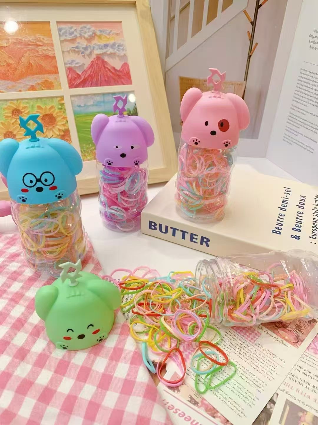 宝宝彩色高弹力一次性橡皮筋2024新款儿童不伤发头绳耐用发绳发圈