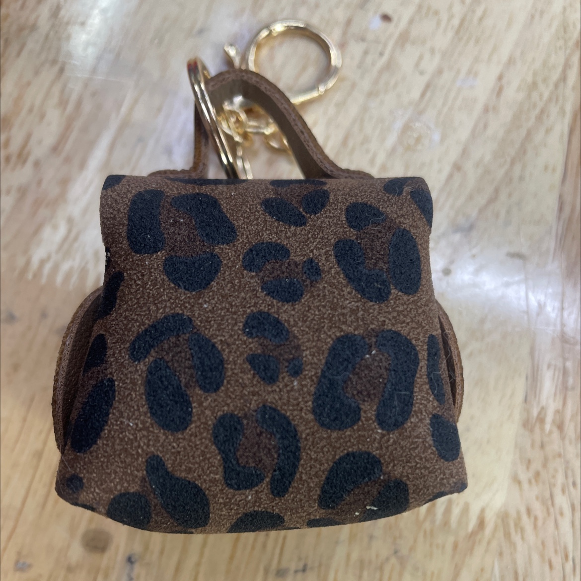 豹纹绒布钥匙挂件，包包挂件汽车钥匙套马口铁零钱包详情图2