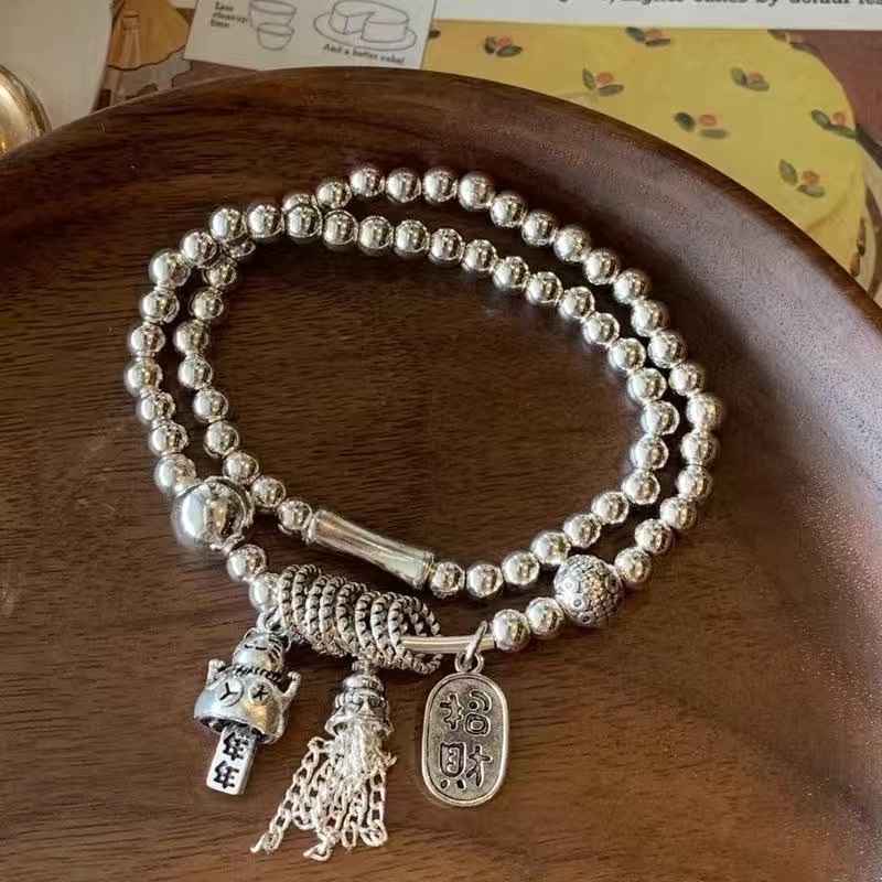 时尚合金手链招财猫饰品女款简约百搭手串潮流手饰情侣手链女生日礼物