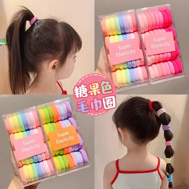 Children's high appearance level hair band, hair tie, hair band for girls, large size without damaging hair, high ponytail hair tie, high elasticity rubber band cover Specification image