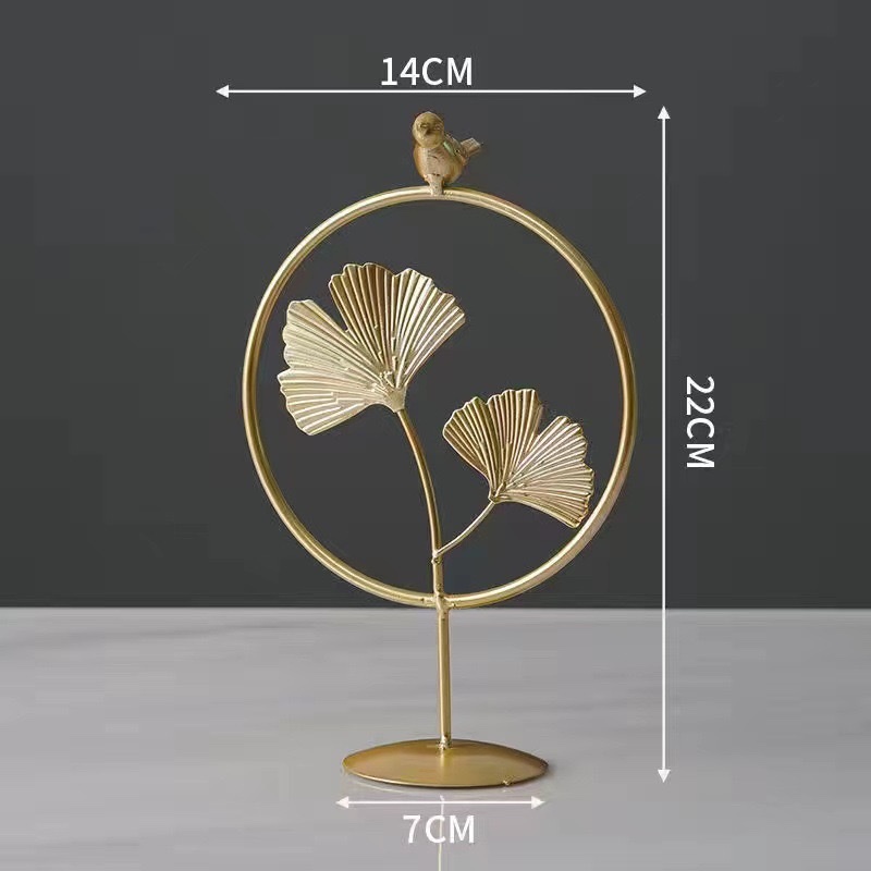 铁艺银杏叶桃花摆件家居日用轻奢简约客厅茶几边柜酒柜装饰品摆设详情图3