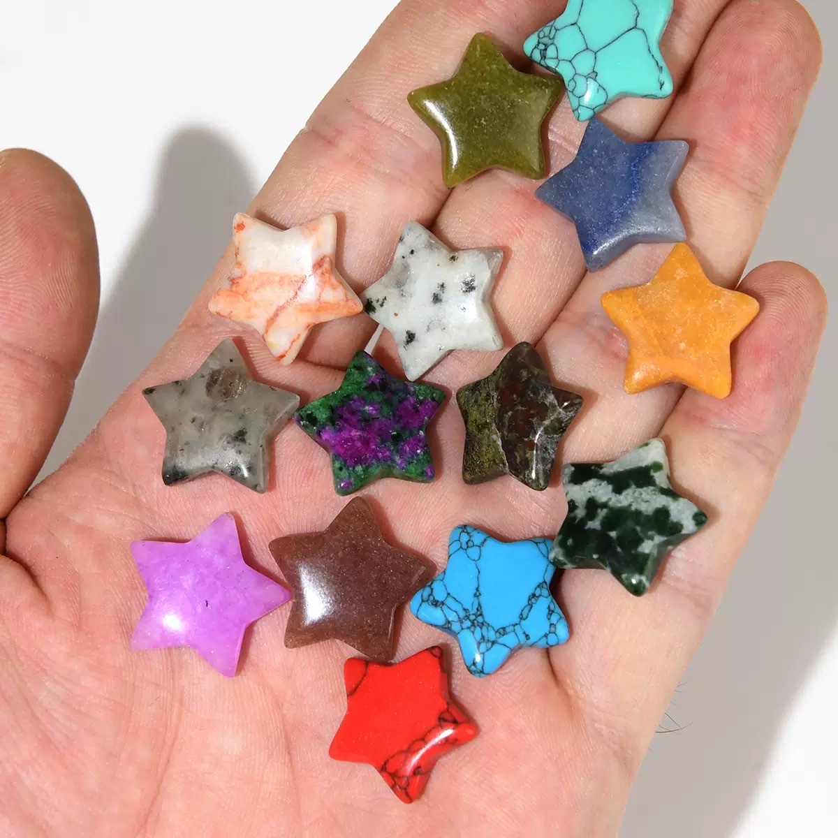 Natural stone five-pointed star pendant jewelry, simple and fashionable stainless steel pendant for men and women Specification image