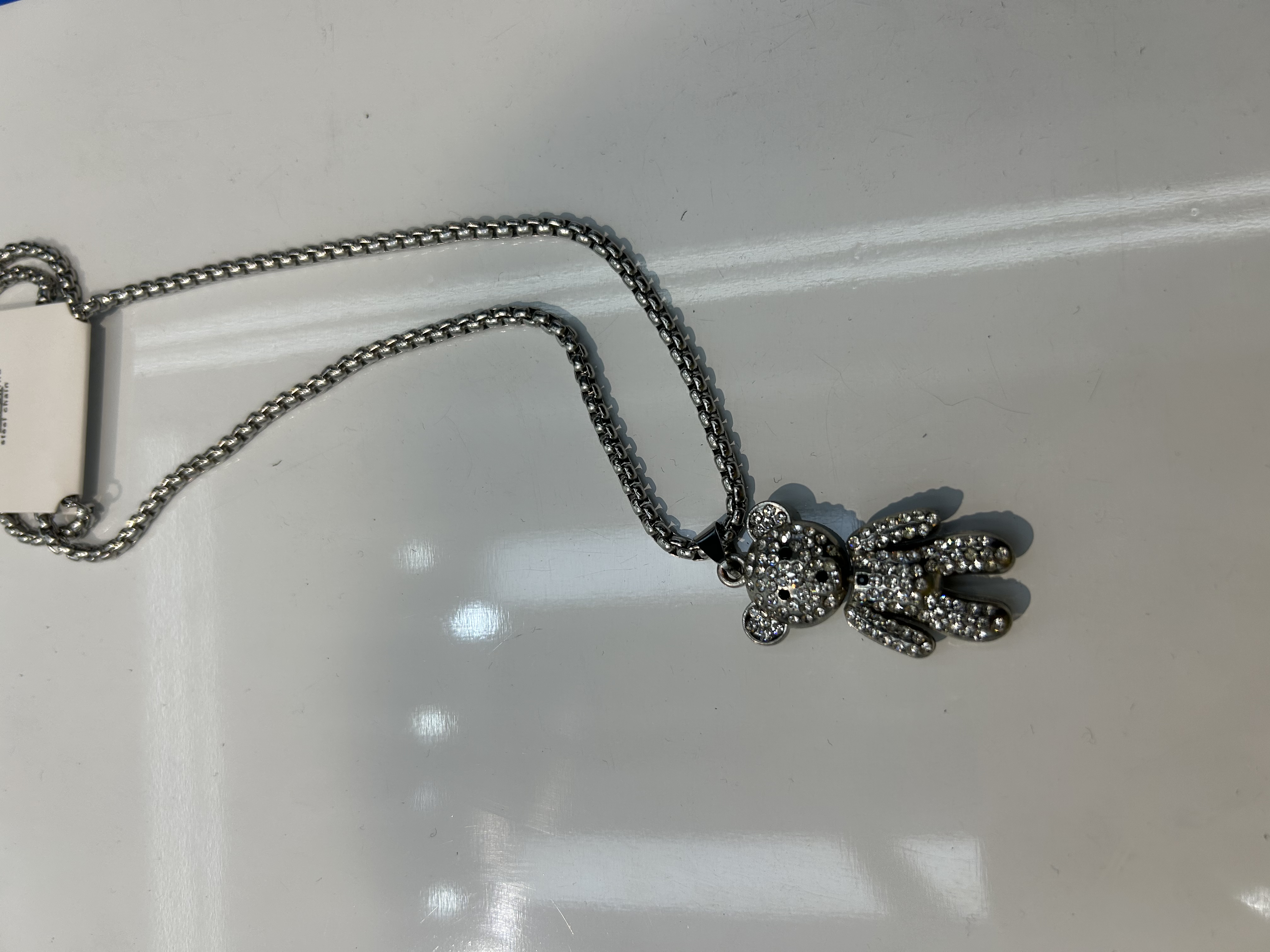 潮酷嘻哈小熊长款项链新款秋冬小众设计卫衣链毛衣链女项链首饰产品图