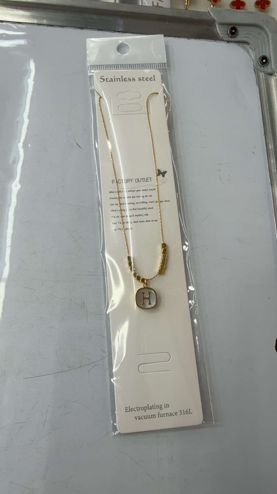 不锈钢真贝H链项链女时尚简约百搭首饰品送礼不锈钢项链珍