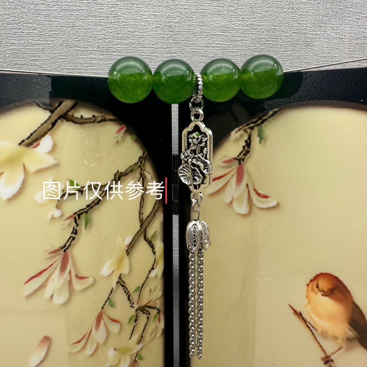 古银 合金国风荷塘月色双吊耳环耳坠配饰diy新中式手链耳环项链产品图