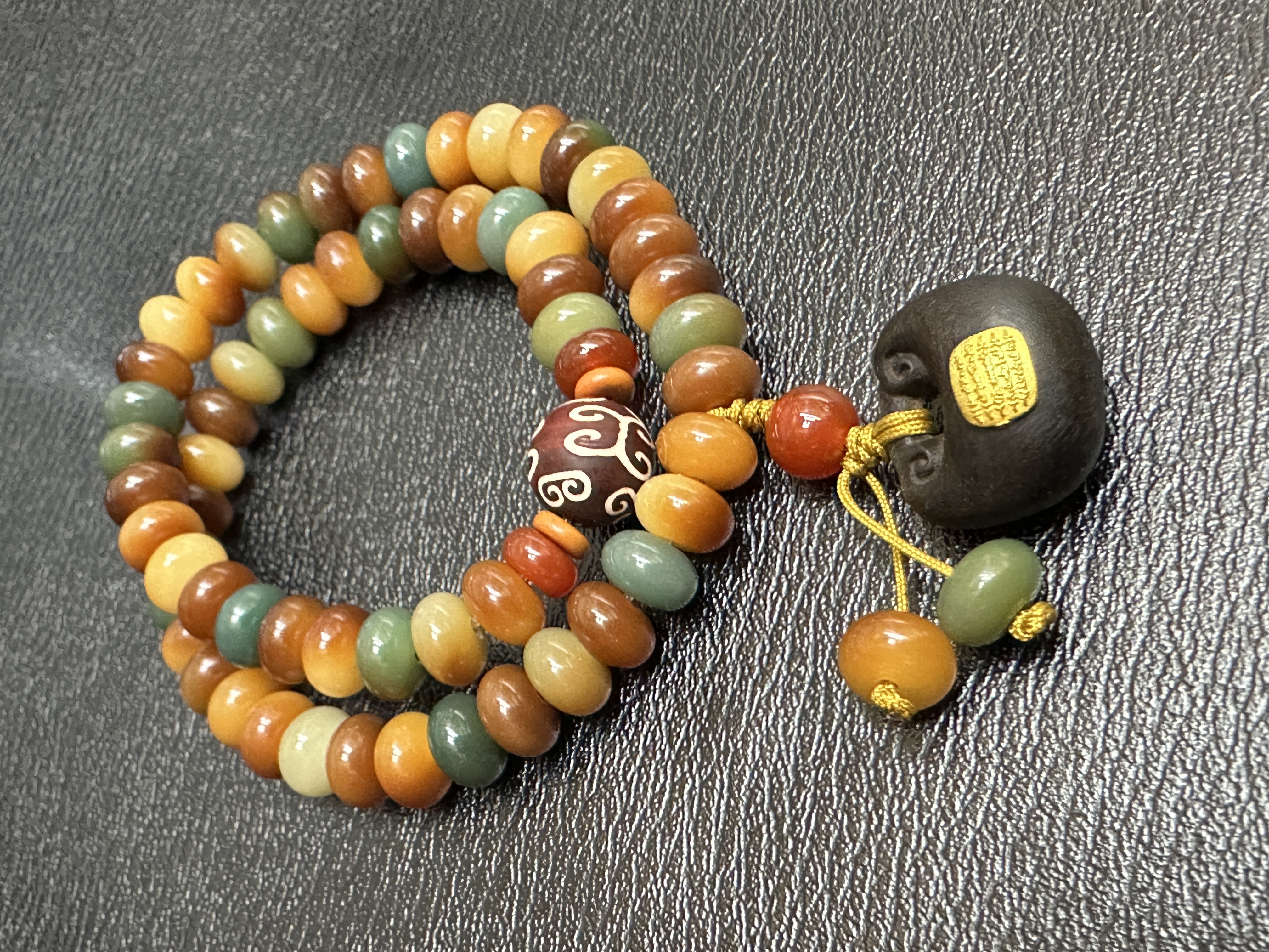 敦煌菩提 双圈 手持 平安锁  佛珠 念珠 菩提