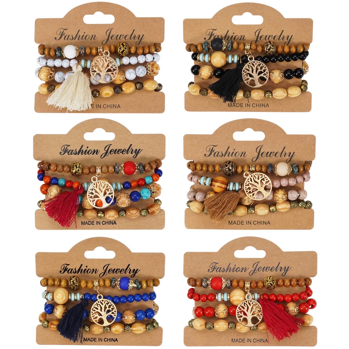 木珠套链组合手链 合金玫瑰花手工秀气大方 潮流时尚手链