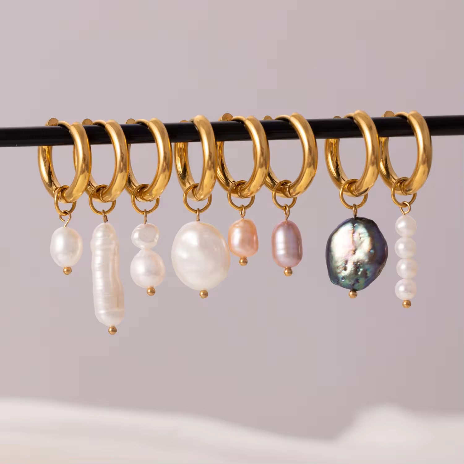 时尚巴洛克珍珠耳环耳饰简约个性耳坠女韩版潮流配饰饰品耳环