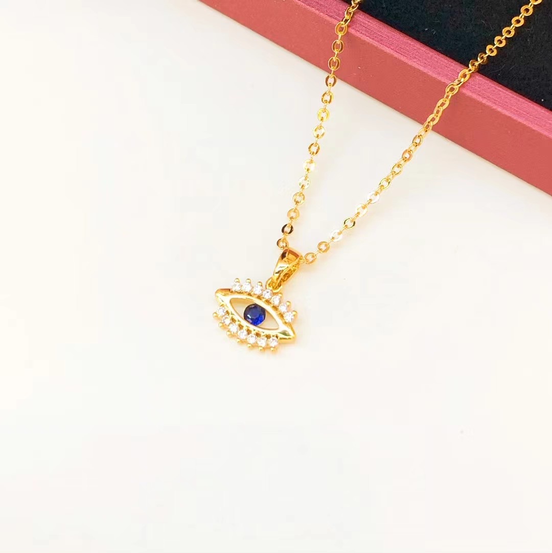 金沐首饰新款镀金项链仿真金网红时尚链饰潮流吊坠爆款厂家直销细节图