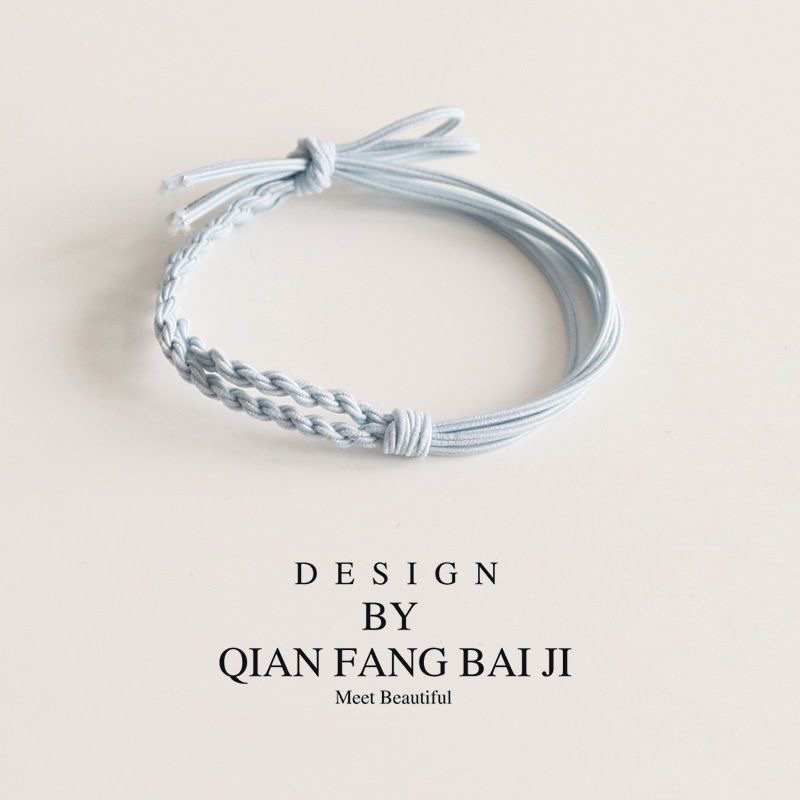 Simple macaron bow hair tie, handcrafted hair band, women's hair tie rubber band, Korean hair band, women's ins rubber band detail image 9